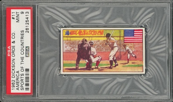 1962 Dickson Orde & Co. "Sports of the Countries" #11 Babe Ruth/America – PSA MINT 9